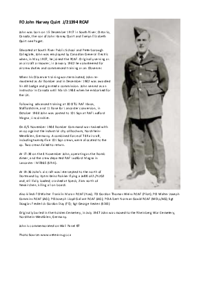 A preview of a PDF biography for Quirt, John Harvey